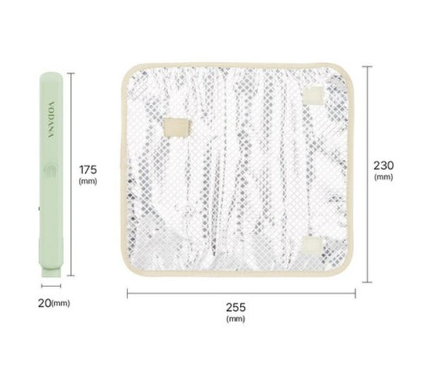 VODANA Pocket Mini Flat Iron Melange Green, Free-voltage from Korea