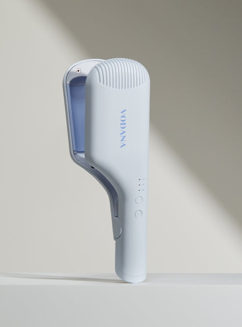 VODANA Compact Wave Iron 32mm Powdery Blue, Dual Voltage from Korea