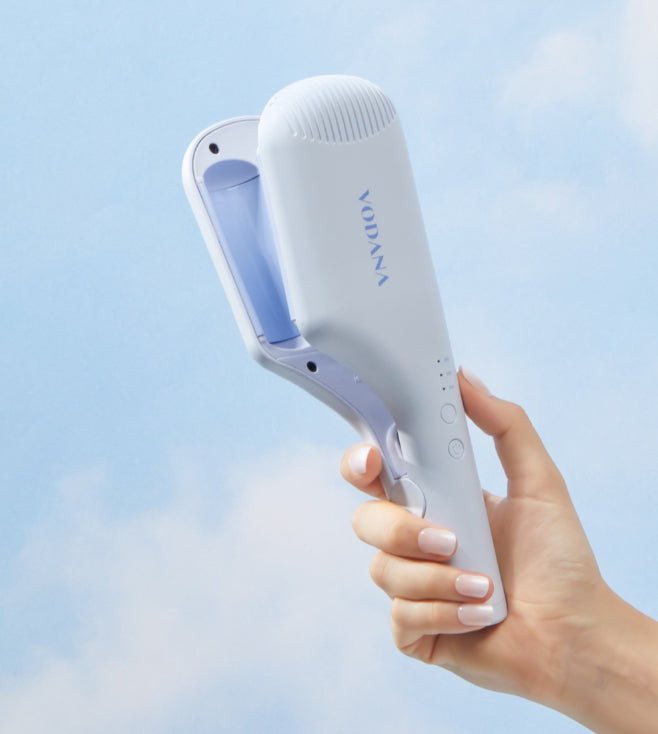VODANA Compact Wave Iron 32mm Powdery Blue, Dual Voltage from Korea
