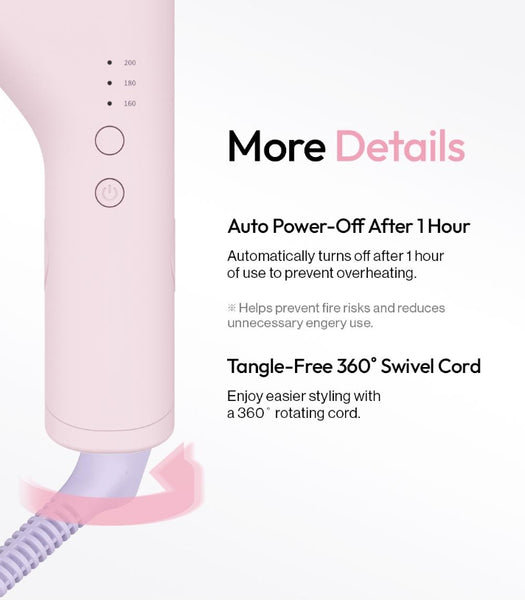 VODANA Compact Wave Iron 38mm Ivory Mood, Dual Voltage from Korea