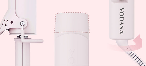 VODANA Glamwave Curling Iron 36mm Strawberry Cream, Free-voltage from Korea