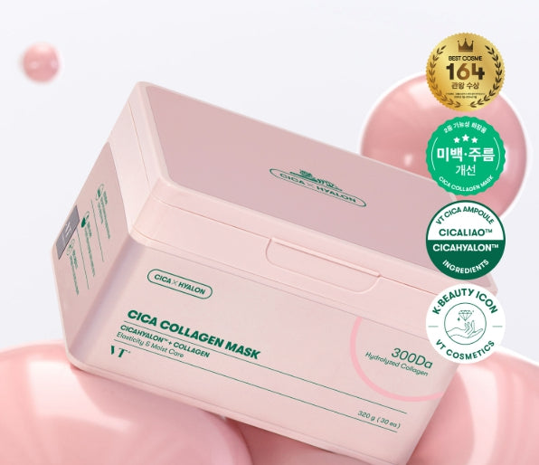 VT COSMETICS Cica Collagen Mask, 30 Sheets - Firming & Soothing Sheet Mask from Korea
