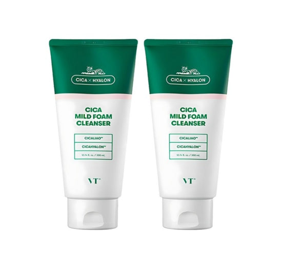 2 x VT COSMETICS Cica Mild Foam Cleanser 300ml from Korea