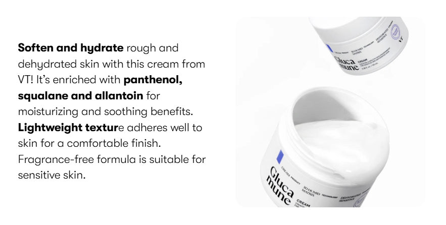VT COSMETICS Glucamune Cream 100ml - Deep Moisture & Soothing K‑Beauty Cream from Korea