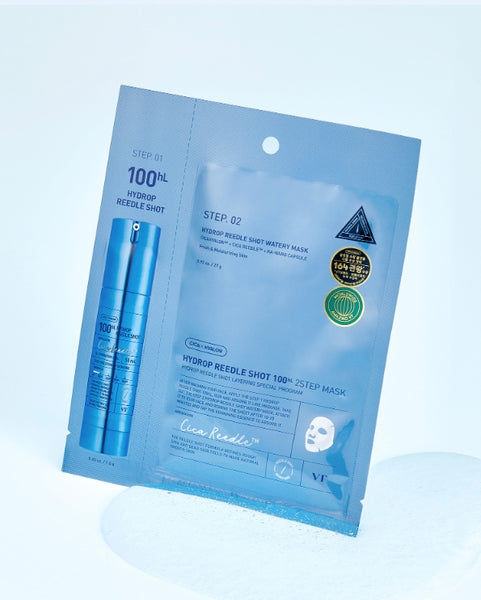 3 x VT COSMETICS Hydrop Reedle Shot 100hl 2Step Mask - Deep Hydration & Soothing Care from Korea