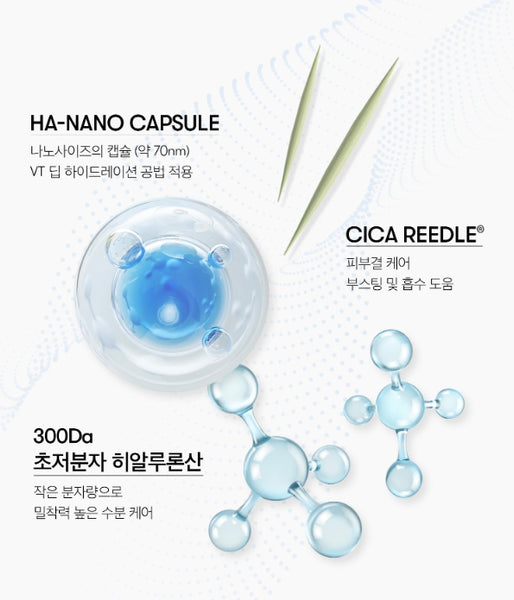 3 x VT COSMETICS Hydrop Reedle Shot 100hl 2Step Mask - Deep Hydration & Soothing Care from Korea