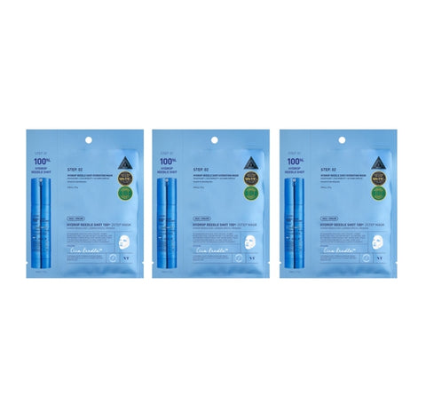 3 x VT COSMETICS Hydrop Reedle Shot 100hl 2Step Mask - Deep Hydration & Soothing Care from Korea