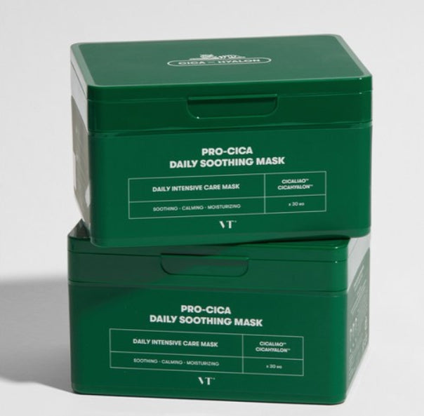 2 x VT COSMETICS Pro-Cica Daily Soothing Mask, 30 Sheets from Korea