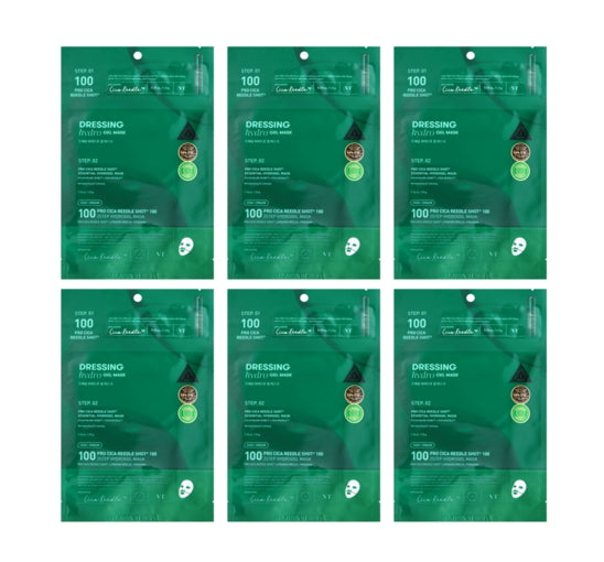 6 x VT COSMETICS Pro Cica Reedle Shot 100 2 Step Hydrogel Mask from Korea