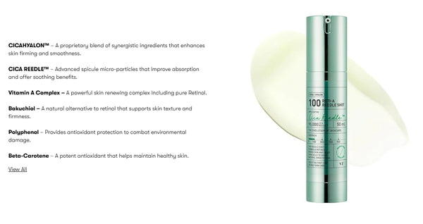 VT COSMETICS Reti-A Reedle Shot 100 50ml from Korea