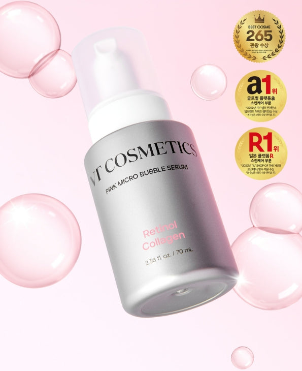 VT COSMETICS Retinol Collagen Pink Micro Bubble Serum 70ml from Korea