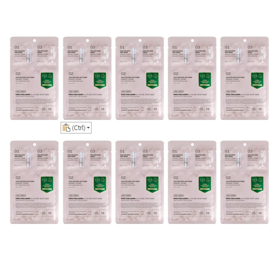 10 x VT COSMETICS Cica Collagen All In One 3 Step Mask from Korea