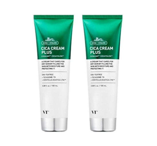 2 x VT COSMETICS Cica Cream Plus 100ml - Soothing & Hydrating Daily Moisturizer from Korea