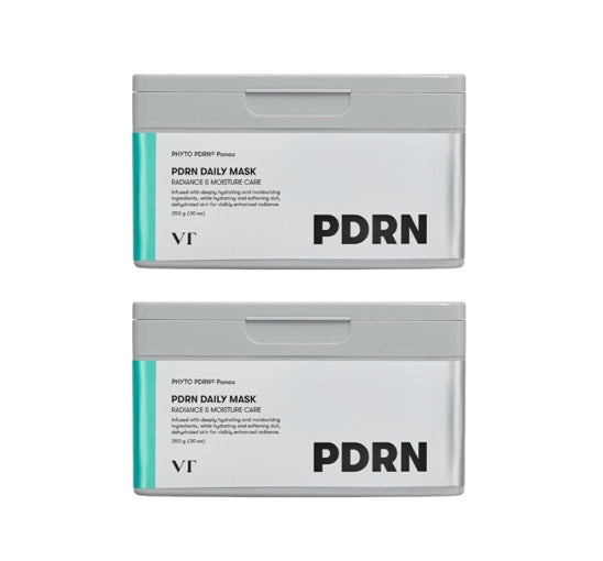 2 x VT COSMETICS PDRN Daily Mask, 30 Sheets - Daily Hydration & Radiance from Korea