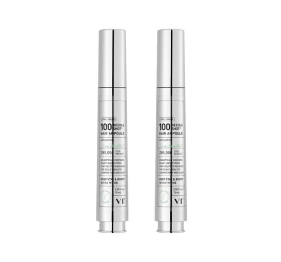 2 x VT COSMETICS PDRN Reedle Shot Hair Ampoule 100dL 15ml - Scalp & Hair Renewal Serum from Korea