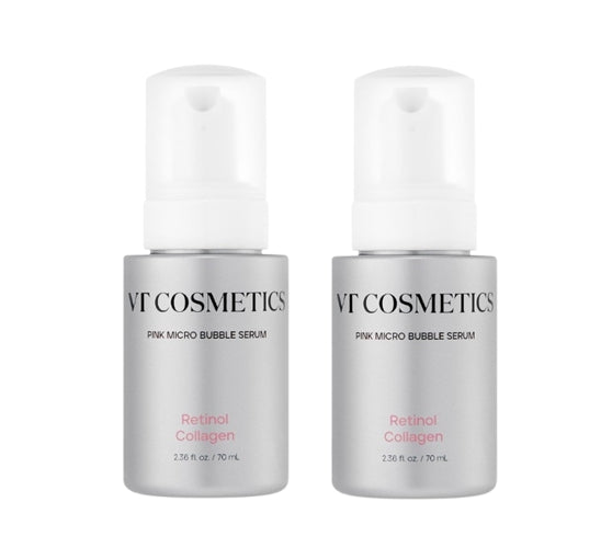 2 x VT COSMETICS Retinol Collagen Pink Micro Bubble Serum 70ml from Korea