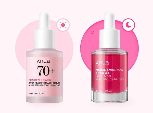 Anua Peach 70 Niacin Serum 30ml + Niacinamide 10% +TXA 4% Dark Spot Correcting Serum 30ml from Korea by Anua