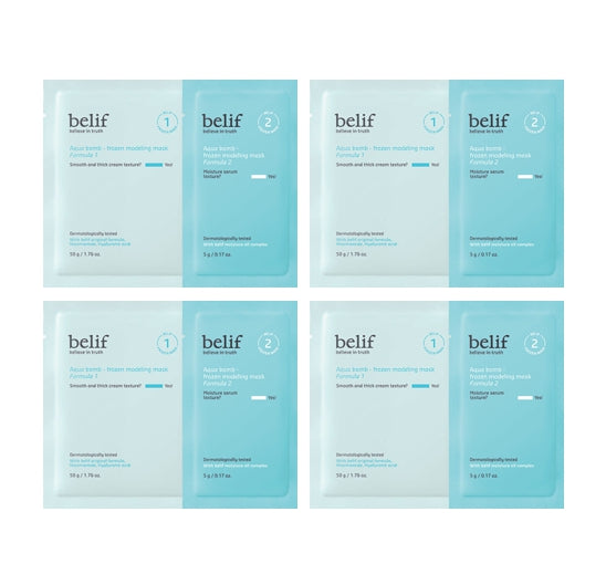 4 x belif Aqua Bomb Frozen Modeling Mask 55g from Korea