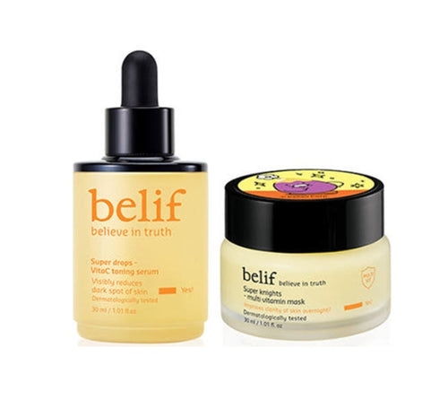 2 x belif Super Drops VITAC Toning Serum & Multi Vitamin Mask Set from Korea