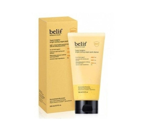 belif Super Knights Brightening Toning Vegan Pack Cleanser 150ml from Korea by belif