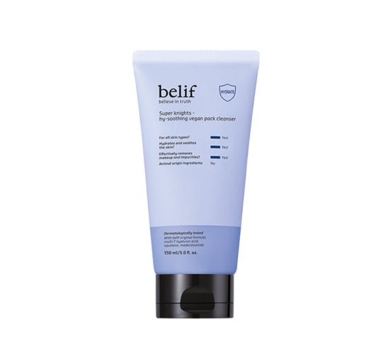 2 x belif Super Knights Hy-soothing Vegan Pack Cleanser 150ml from Korea