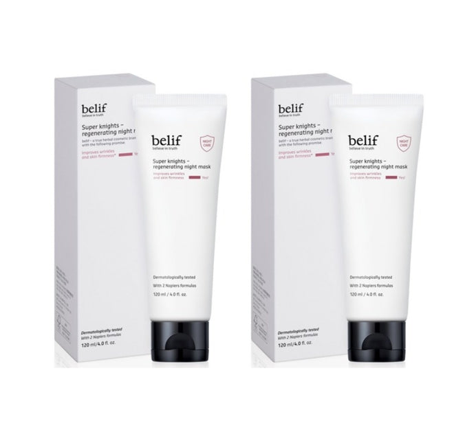 2 x belif Super Knights Regenerating Night Mask Jumbo 120ml from Korea by belif