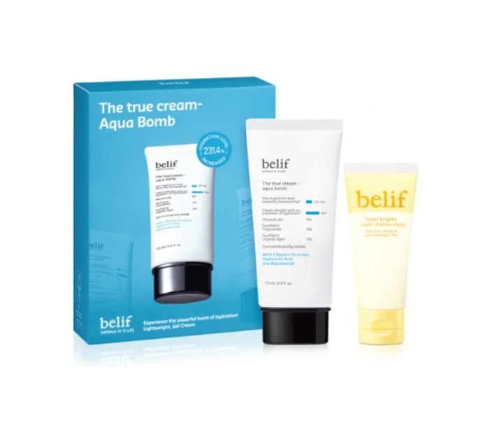 belif The True Cream - Aqua Bomb 75ml Set (2 Items) from Korea by belif