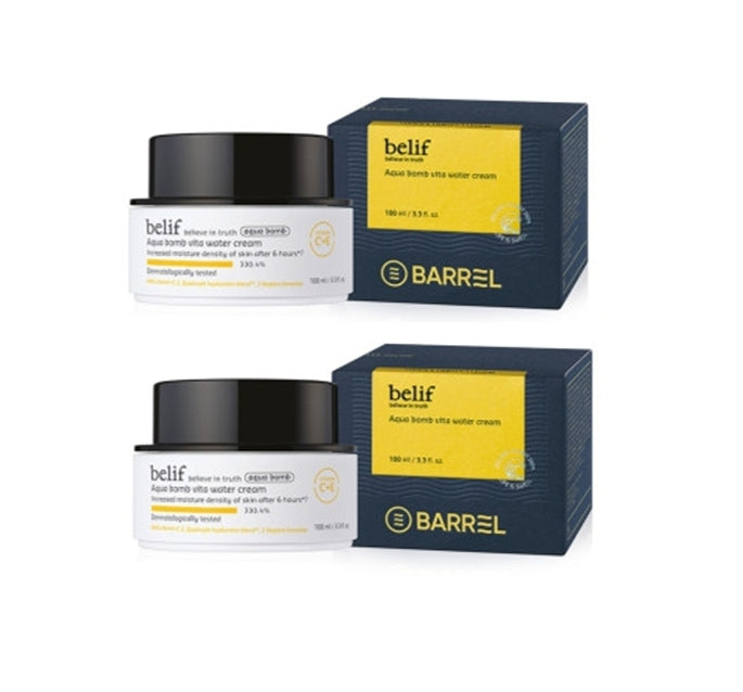 2 x belif Aqua Bomb Vita Water Cream Jumbo Barrel Edition 100ml from Korea by belif