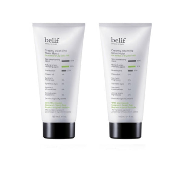 2 x belif Creamy Cleansing Foam Moist 160ml from Korea by belif