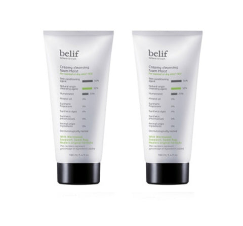 2 x belif Creamy Cleansing Foam Moist 160ml from Korea by belif