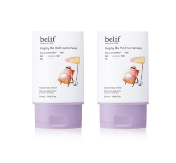 2 x belif Happy Bo Mild Sunscreen SPF 50+, PA++++ 50ml from Korea by belif