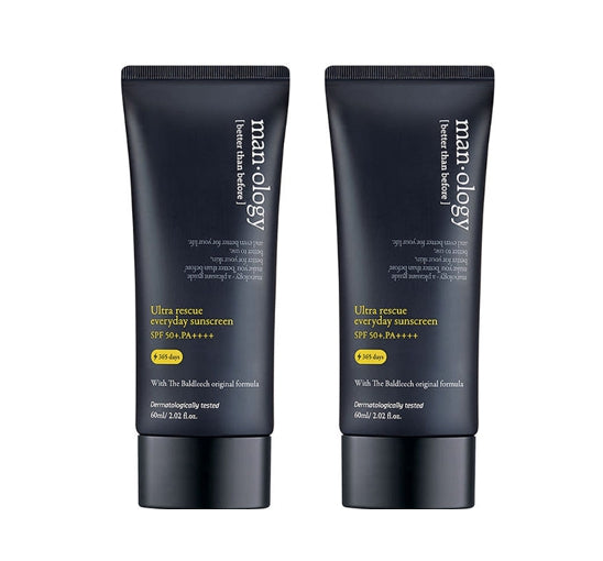 2 x [MEN] belif Manology Ultra Rescue Everyday Sunscreen 60ml, SPF50+ PA++++ from Korea