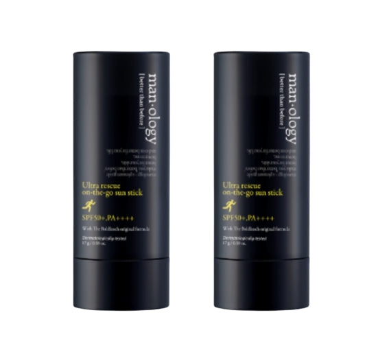 2 x [MEN] belif Manology Ultra Rescue On-the-Go Sun Stick 17g, 50+ PA++++ from Korea