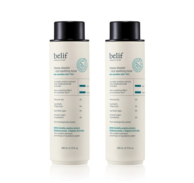 2 x belif Stress Shooter-Cica Soothing Toner 200ml from Korea by belif