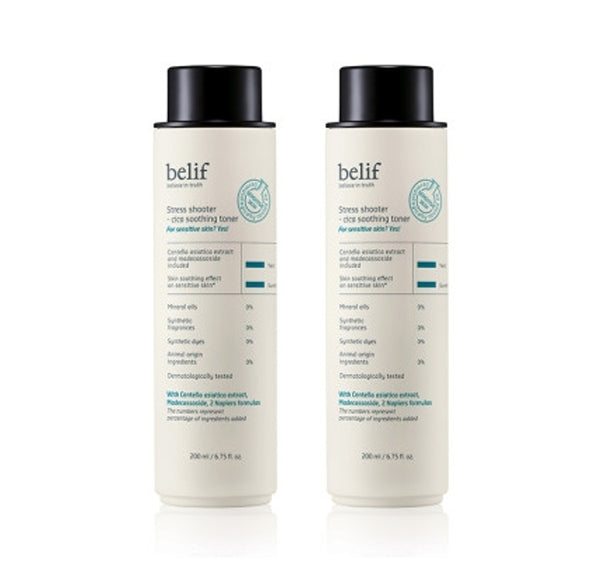 2 x belif Stress Shooter-Cica Soothing Toner 200ml from Korea by belif
