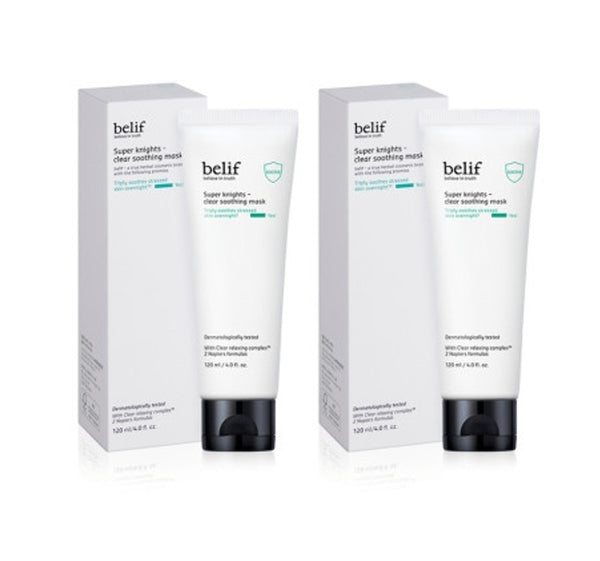2 x belif Super Knights Clear Soothing Mask Jumbo 120ml from Korea by belif