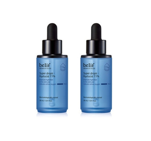 2 x belif Super drops Hyalucid 11% 30ml from Korea by belif