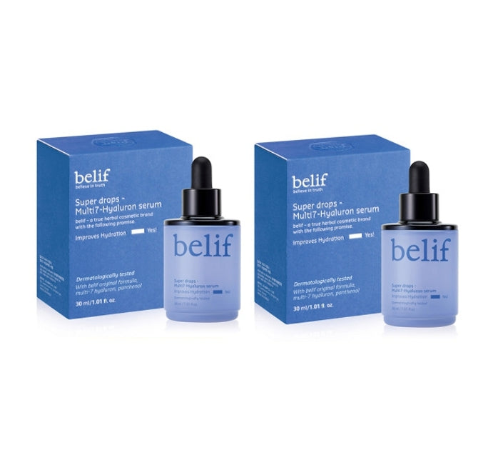 2 x belif Super drops Multi7-Hyaluron Serum 30ml from Korea by belif