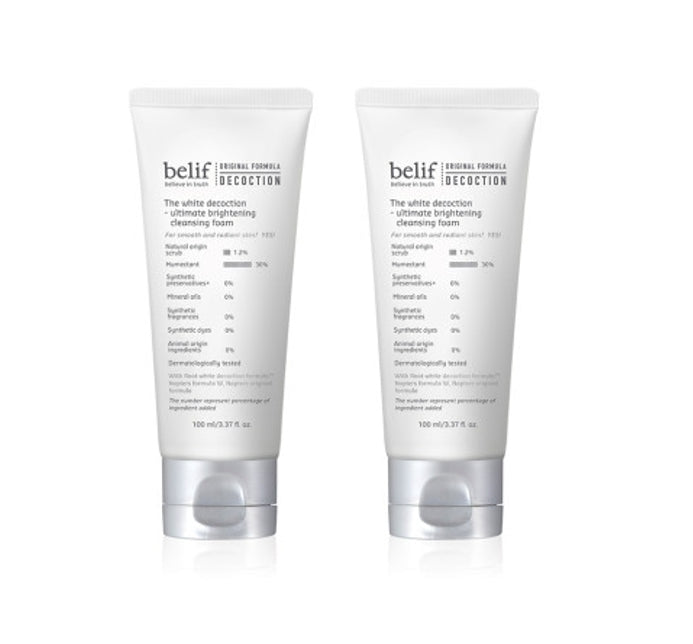 2 x belif The White Decoction Ultimate Brightening Cleansing Foam 100ml from Korea by belif