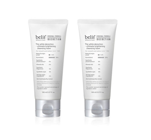 2 x belif The White Decoction Ultimate Brightening Cleansing Foam 100ml from Korea by belif