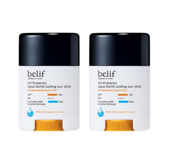 belif UV Protector Aqua Bomb Cooling Sun Stick 50 מ"ל, SPF 50+ / PA ++++ מקוריאה