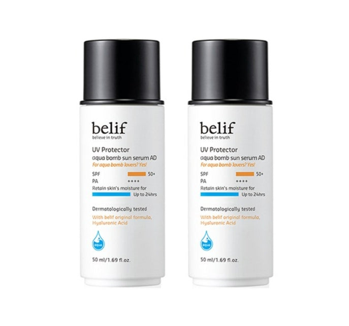 2 x belif UV Protector Aqua Bomb Sun Serum AD, SPF50+ PA++++ 50ml from Korea by belif