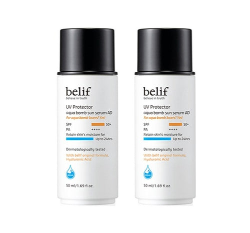 2 x belif UV Protector Aqua Bomb Sun Serum AD, SPF50+ PA++++ 50ml from Korea by belif