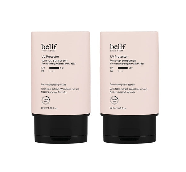 2 x belif UV Protector Tone-up Sunscreen SPF50+ PA++++ 50ml from Korea by belif
