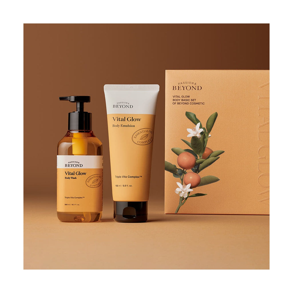 Beyond Vital Glow Body Wash 300ml and Body Emulsion 150ml gift box