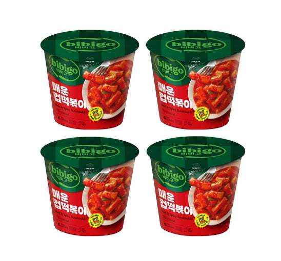 4 x bibigo Cup Tteokbokki, Hot & Spicy Tteokbokki 110g from Korea by bibigo