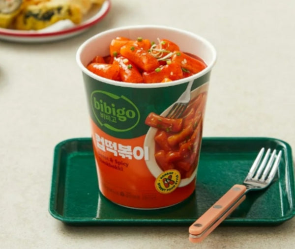 bibigo Cup Tteokbokki, Sweet & Spicy + Cheese + Hot & Spicy from Korea by bibigo