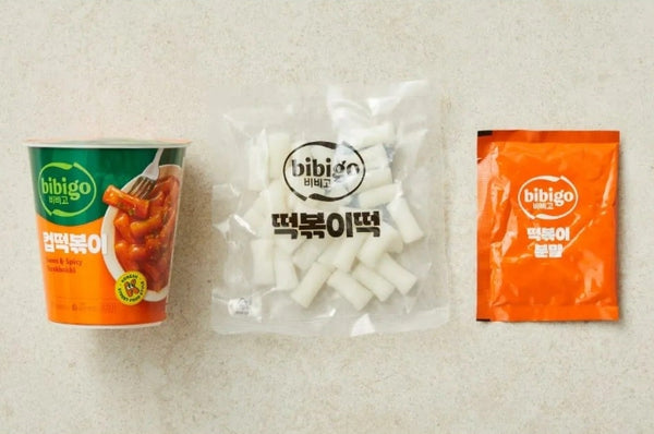 bibigo Cup Tteokbokki, Sweet & Spicy + Cheese + Hot & Spicy from Korea by bibigo