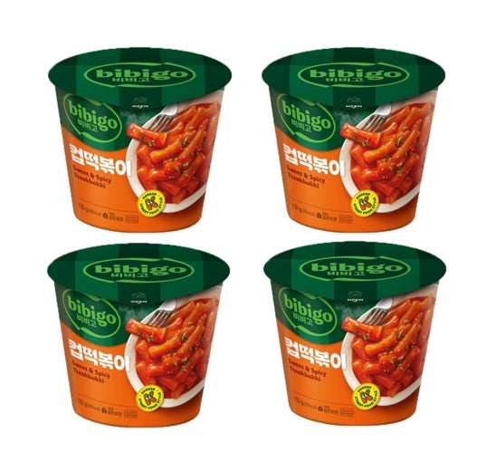 4 x bibigo Cup Tteokbokki Sweet & Spicy 110g from Korea by bibigo