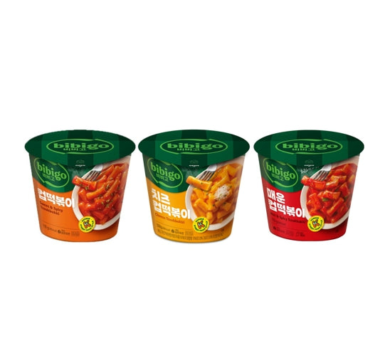 bibigo Cup Tteokbokki, Sweet & Spicy + Cheese + Hot & Spicy from Korea by bibigo